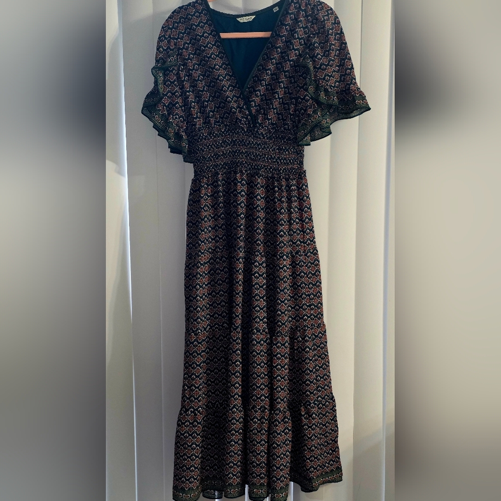 Max Studio Bohemian Maxi Dress with Ruffle Sleeves